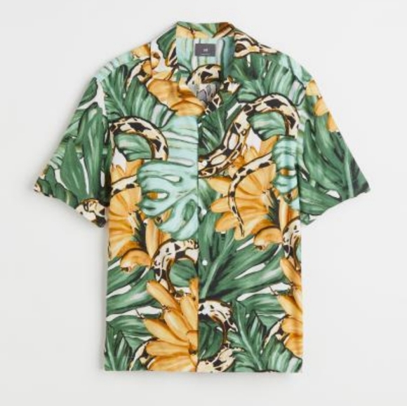 NWOT Snake Print Resort Shirt - M - Picture 1 of 5